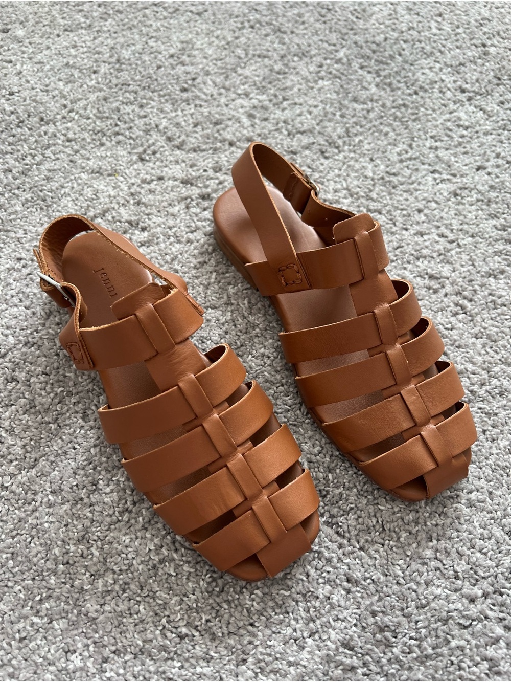 Jenni Kayne Women’s Leather Fisherman Sandals with Buckle Strap New